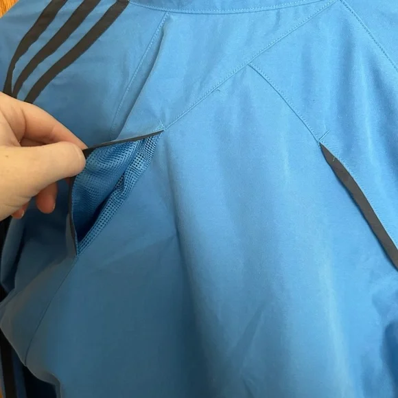 Adidas Women’s Blue Lightweight Running Jacket Full Zip Athletic Windbreaker - Picture 3 of 8